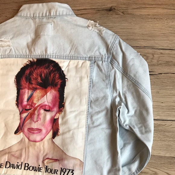 NWT Cotton On BOWIE Unisex Distressed Denim Jacket - Picture 4 of 16